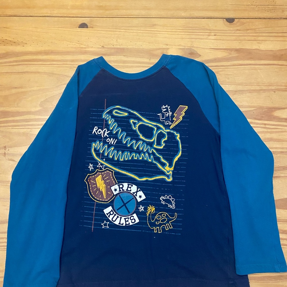 T-Rex Graphic Long Sleeve Tee - Navy Blue
